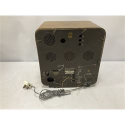1930s Philips Type 836A Super Inductance radio, in Art Deco curved mahogany case with Bakelite knobs, H36cm W34cm D22cm