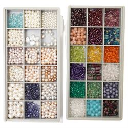 Collection of various beads, including turquoise, citrine, amethyst, garnet, iolite, ruby, onyx, hematite, rose quartz, smokey quartz, white quartz, lapis, amber, peridot, tourmaline, etc
