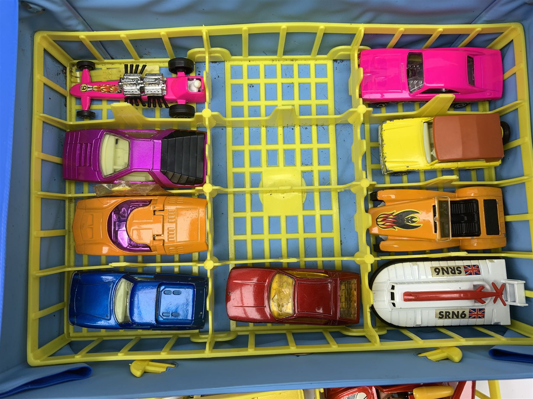 Matchbox Superfast Collectors Mini-Case containing two lift-out trays with twenty various die-cast models including three Corgi Rockets with keys, Matchbox and Lone Star