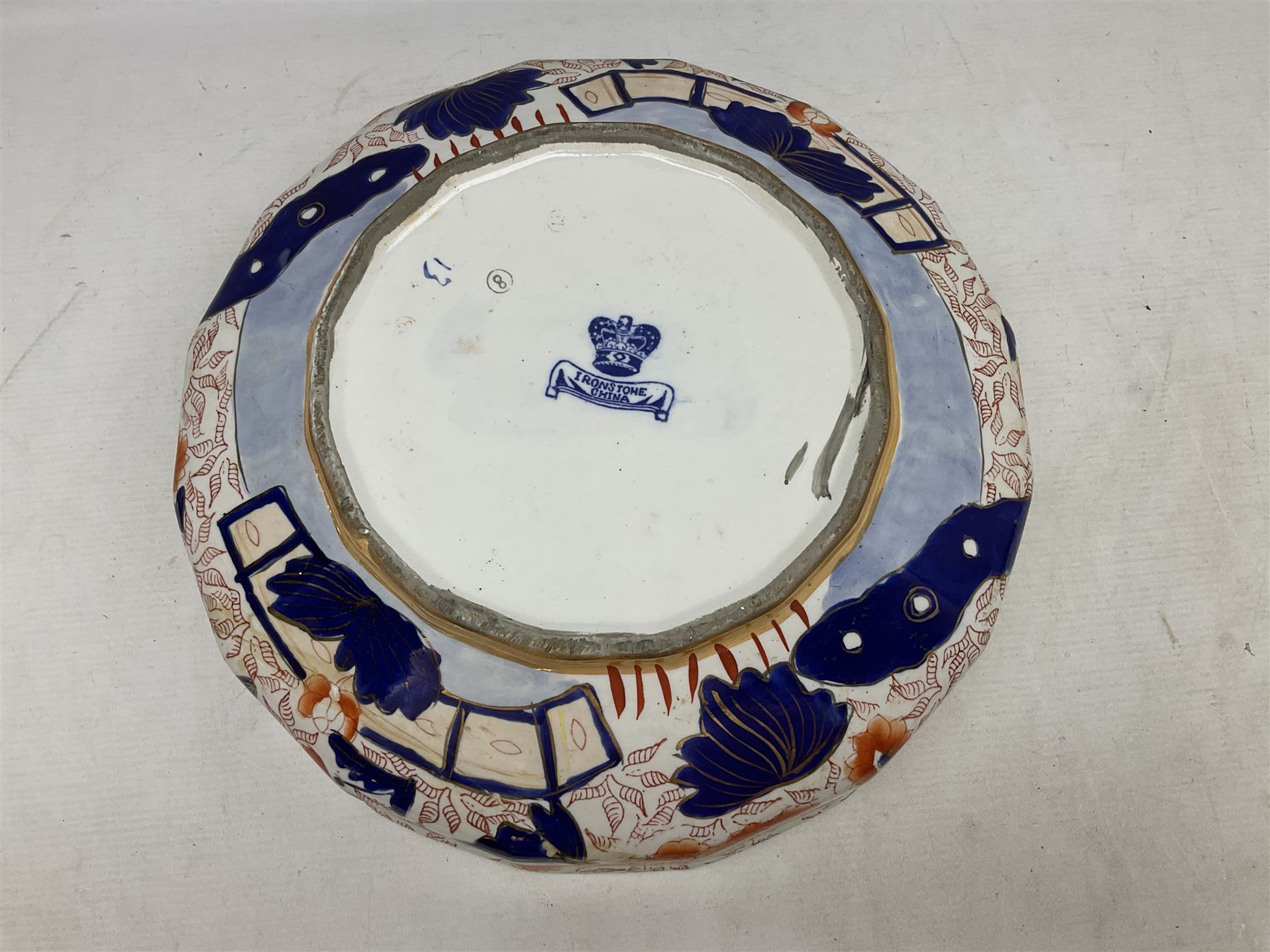 Masons wash jug and bowl decorated in the Imari palette, bowl D35cm