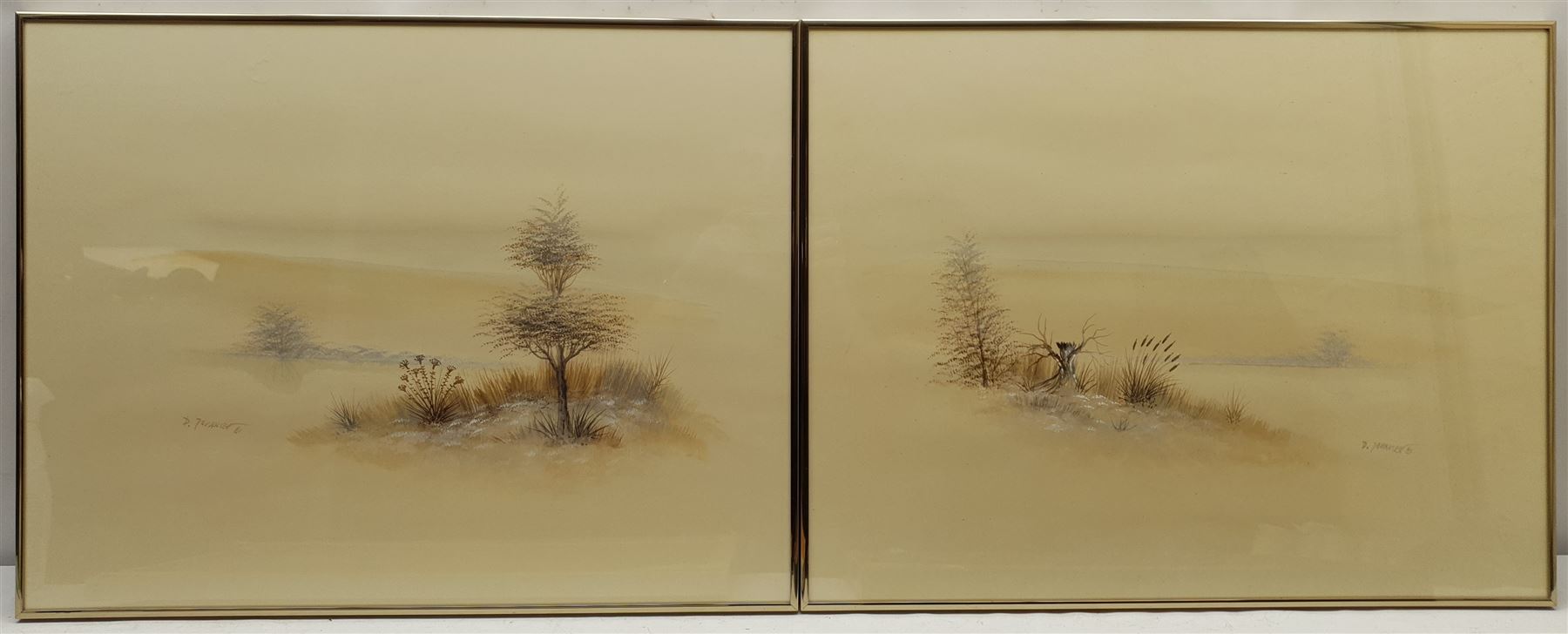 S L Turnbull (British early 20th century): 'A View on Wadsley Common Sheffield', watercolour signed, titled verso; Ken Bell (British Contemporary): Reclining Nude, watercolour signed; R Carmichael: 'The Chapel of the English Convent Bruges', watercolour signed, titled verso; together with two landscape watercolour vignettes indistinctly signed, max 49cm x 65cm (5)