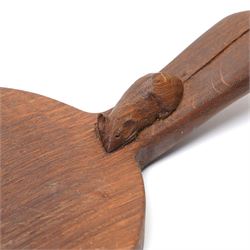 Mouseman - Oval cheeseboard with carved mouse signature by the workshop of Robert Thompson, Kilburn