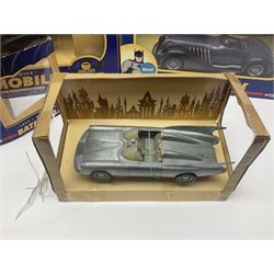Five Corgi Batmobile die-cast vehicles from the DC Comics collection, to include 1940’s DC Comics BMBV2 1:18 and BMBV1 1:24 scale Batmobiles, all in original boxes 