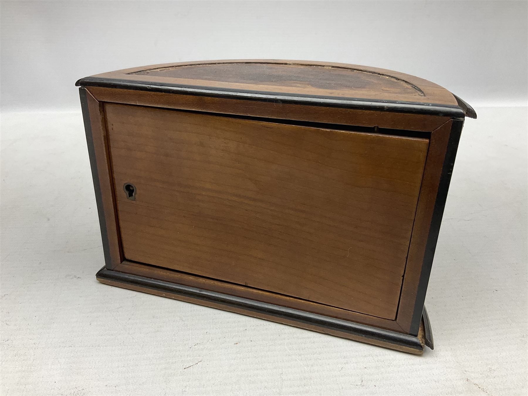 Edwardian desk tidy with hidden revolving compartment, H11.5cm