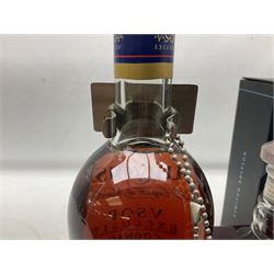 Jack Daniels, single barrel Tennessee whisky, 700ml, 45% vol, Jack Daniels, Tennessee whiskey master distiller series No.4, 700ml, 43% vol, and Courvoisier VSOP cognac, 70cl, 40% vol (3)