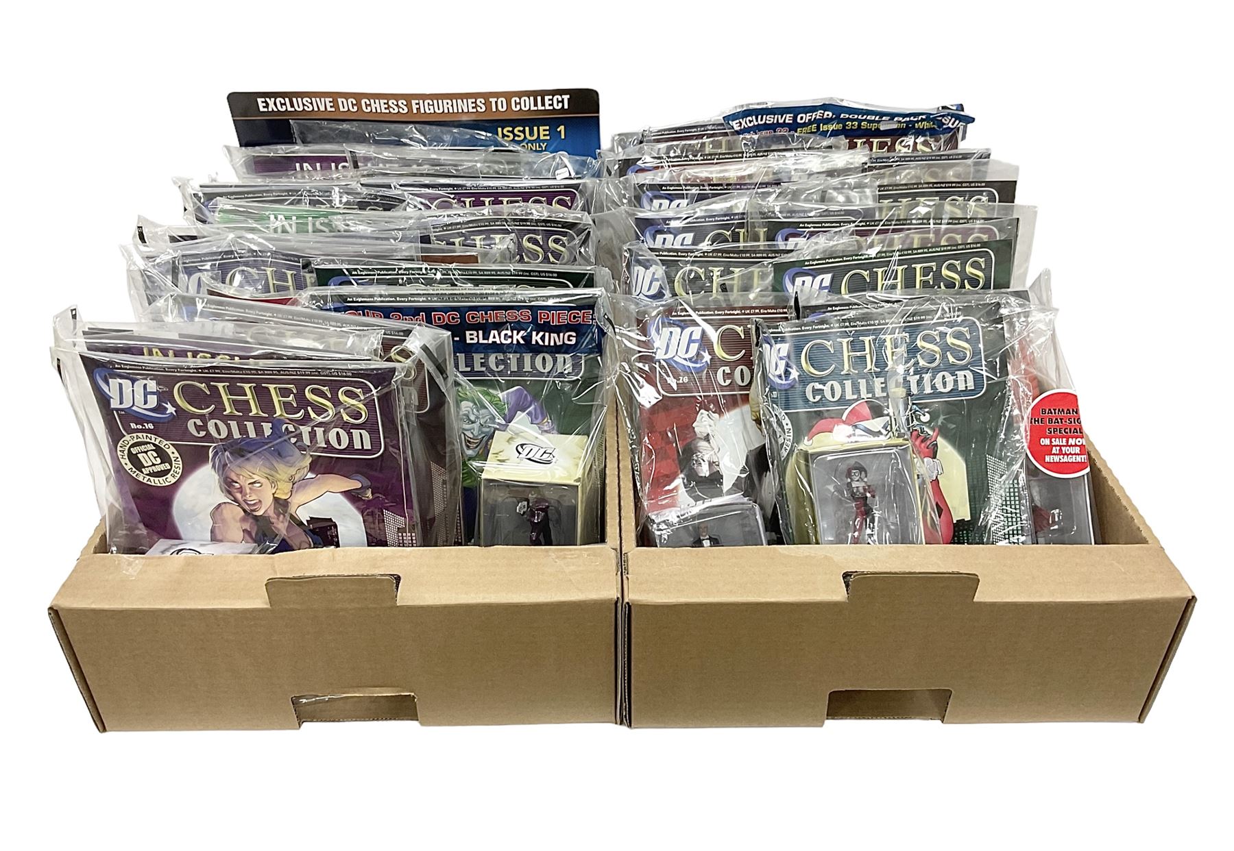 Eaglemoss DC Chess Collection - thirty=-two magazines with models each as issued in unopened plastic bags (32)