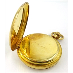  18ct gold hunter pocket watch, crown wind by Streeter & Co Ltd, New Bond St, no 241569, London 1879   