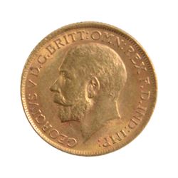 King George V 1912 gold full sovereign coin