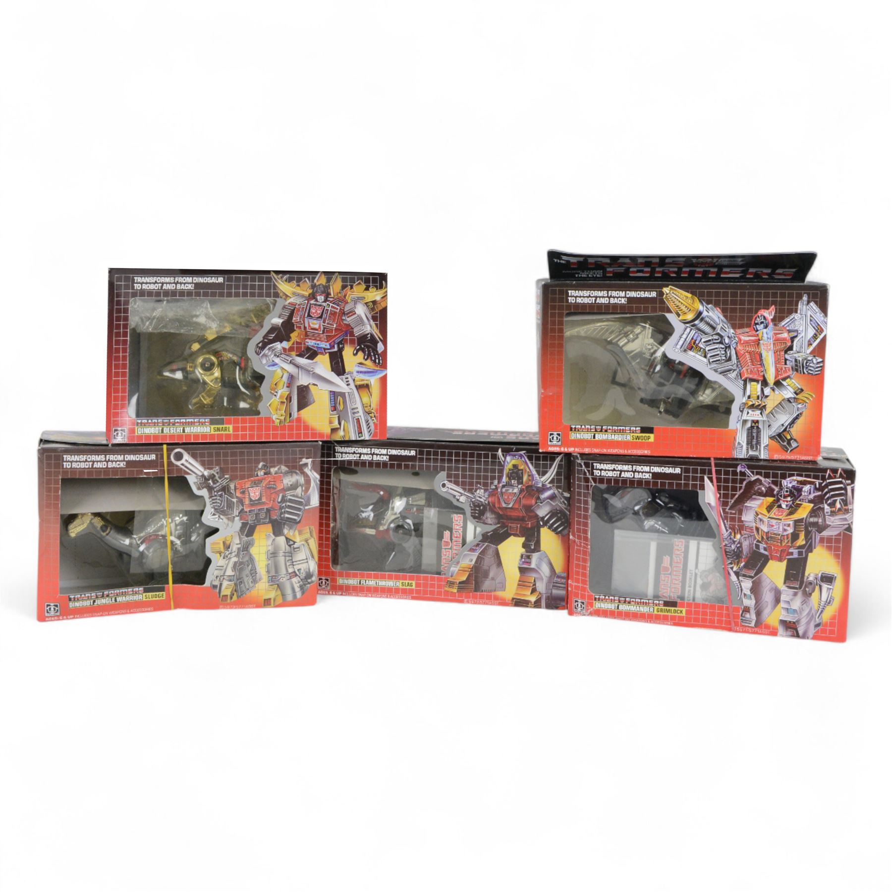Five Takara Hasbro Heroic Autobots, comprising Swoop, Sludge, Slag, Grimlock and Snarl, all boxed