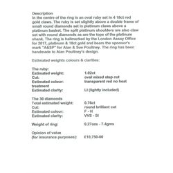 Platinum ruby diamond cluster ring, single oval cut ruby  in a four claw 18ct rose gold setting of approx 1.02 carat, surrounded by two rows of round brilliant cut diamonds and split diamond set shoulders, London 2017, total diamond weight approx 0.76 carat, with Alan Poultney Gems report