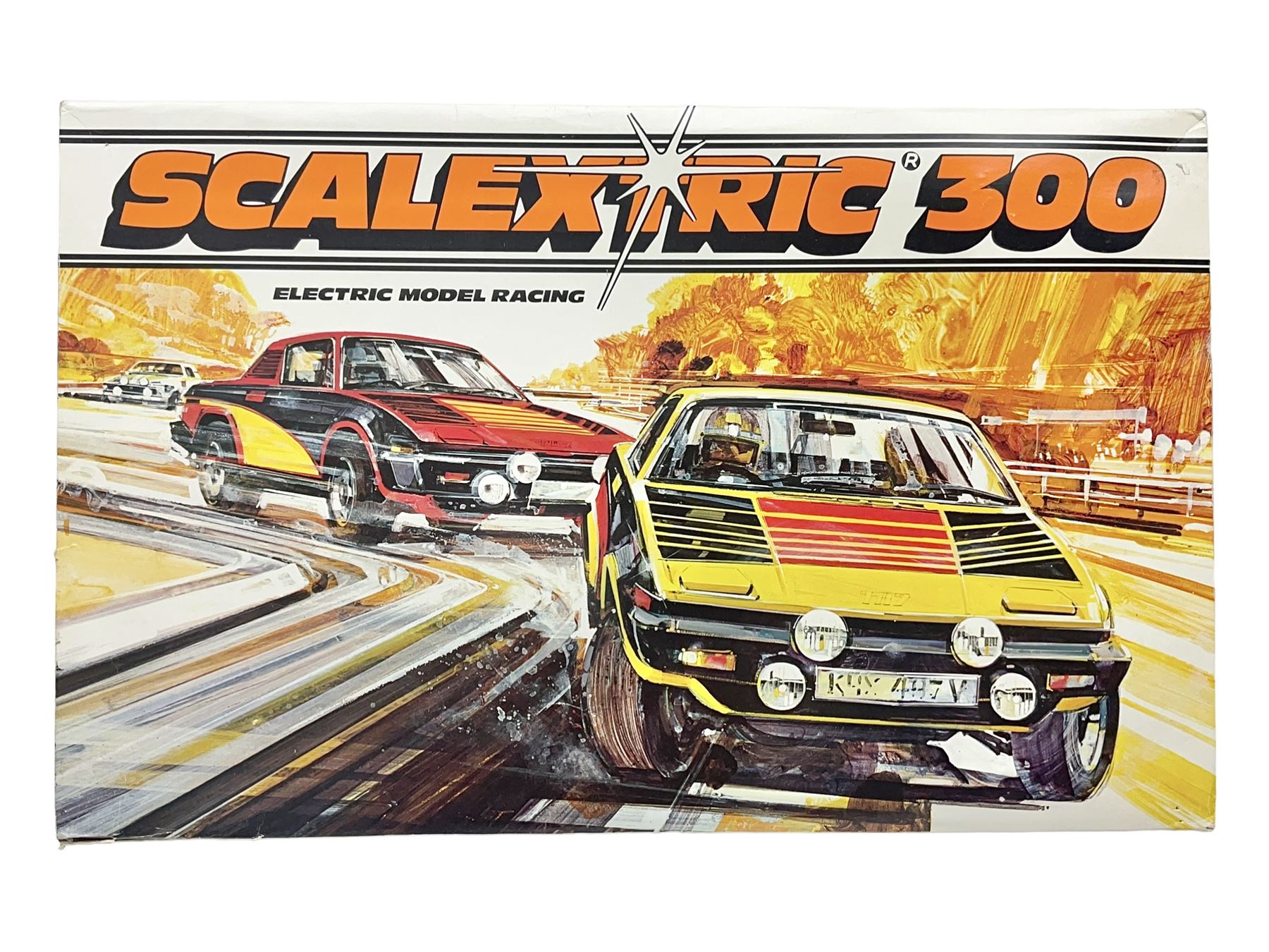 Scalextric - Set 300 with TR7 rally cars, controllers, power unit, track and paperwork; boxed