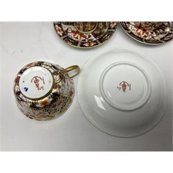 Six Royal Crown Derby cups and saucers all in imari pattern 2451, in various shapes  