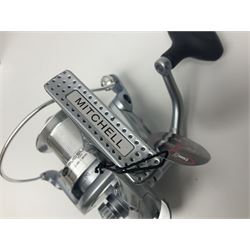 Four fixed spool reels, all in original boxes, comprising Shimano Ultegra 5500 XSD, with spare spool, Mitchell Autosurf 700, with spare spool, Shimano Sedona 600 FB with spare spool and D.A.M Quick 5001