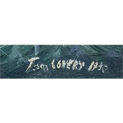 Tom Lowery (20th century): Racing Yacht 'Phylene' off the Needles Isle of Wight, oil on canvas covered board signed and dated 1968, titled verso 49cm x 75cm