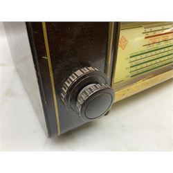 1950s Telefunken Deutschland TFK Model 2663WK radio in mahogany case with Bakelite knobs, Rees Mace Marine walnut cased radio, W50cm H34cm D26cm, together with 1955 Kolster-Brandes KB LR10FM radio and Hacker Mayflower II radio (4)