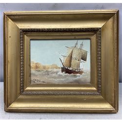 Edward King Redmore (Hull 1860-1941): Coastal Scenes, four oils on panel, one on canvas, signed max 16cm x 25cm (5)