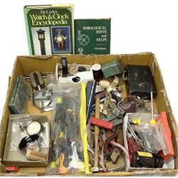 Quantity of watches, chains, tools, books and other misc in one box