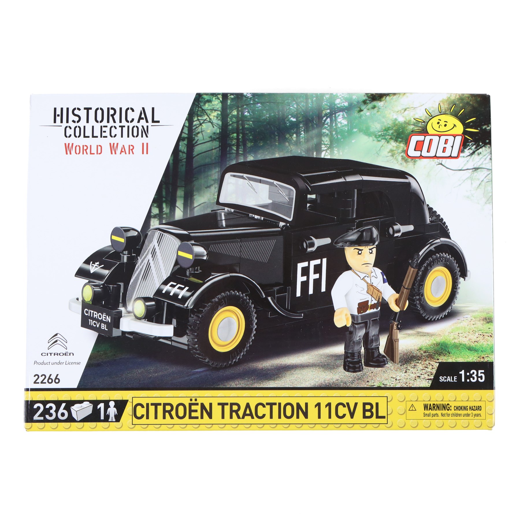 Six Cobi Bricks 1:32 and 1:35 scale Historical Collection World War II and Great War model sets, comprising no. 2996 Fokker Dr.1 'Red Baron', no. 2266 Citroen Traction 11CV BL, no. 2261 De Gaulles Horch830BL, no. 5761 Messerschmitt BF 109 G, no.5742 PZL P.11c and no. 5760 Macchi C.202 'Folgore', all boxed