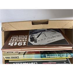 Two boxes of railway books, to include West Country Railway History, Linton and Barnstable Railway,  The King's Cross Story, Railway Photographer etc