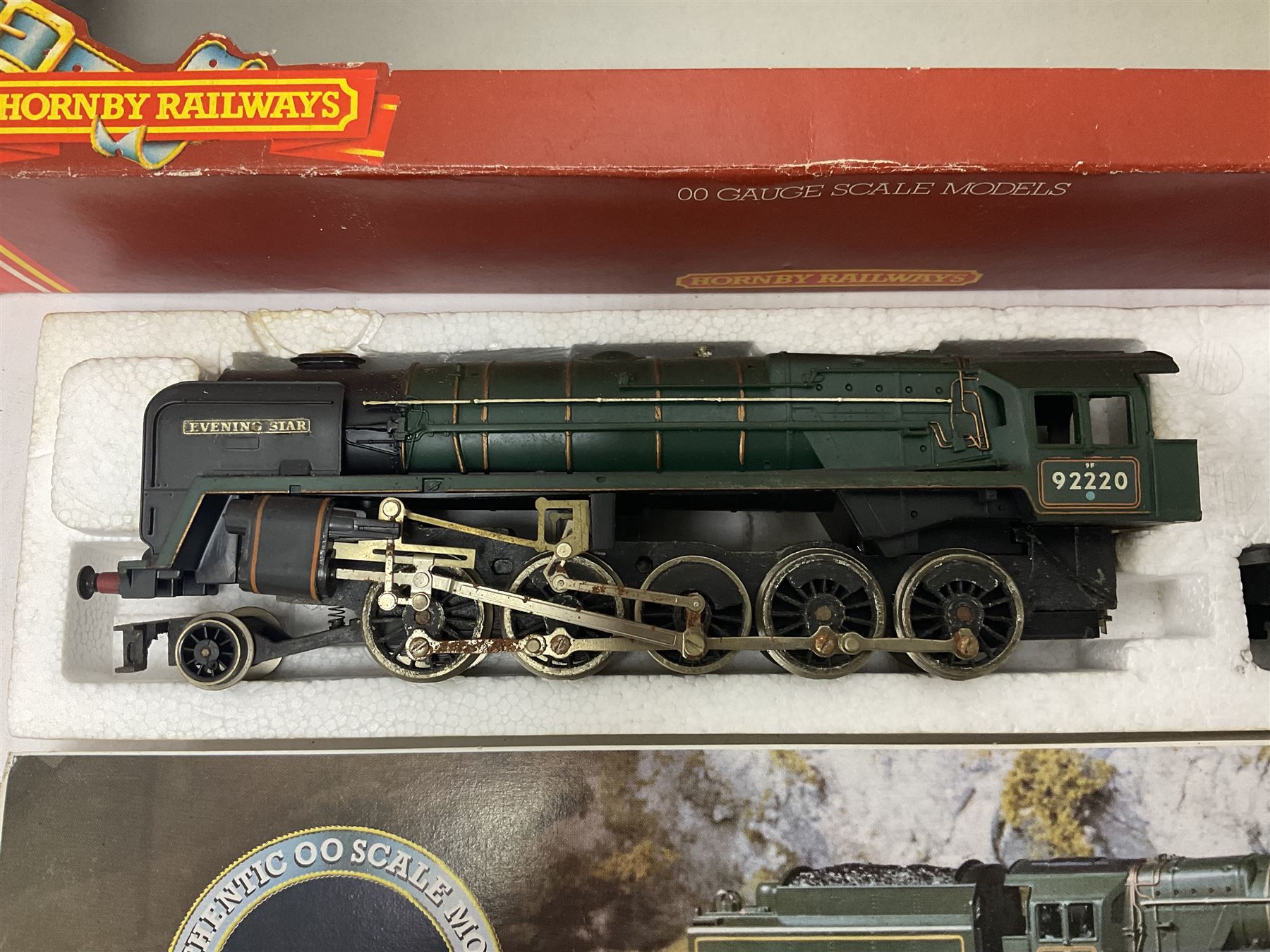 Hornby ‘00’ gauge - Class B12 4-6-0 locomotive no.7476 in LNER black; Midland Railway 4-4-0 compound locomotive no.1000 in MR maroon; Class 4P 4-4-0 compound locomotive no.41043 in BR black; Class 9F 2-10-0 ‘Evening Star’ locomotive no.92220 in BR green; in original boxes (4)