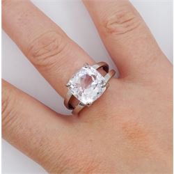 9ct white gold kunzite ring, hallmarked, kunzite approx 6.75 carat