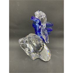 Swarovski Crystal animals, to include sheep, pigs, antelope, cockeral and hen, chicks, Pegasus, owls, giraffe, etc, together with Swarovski Crystal dancer, Isadora