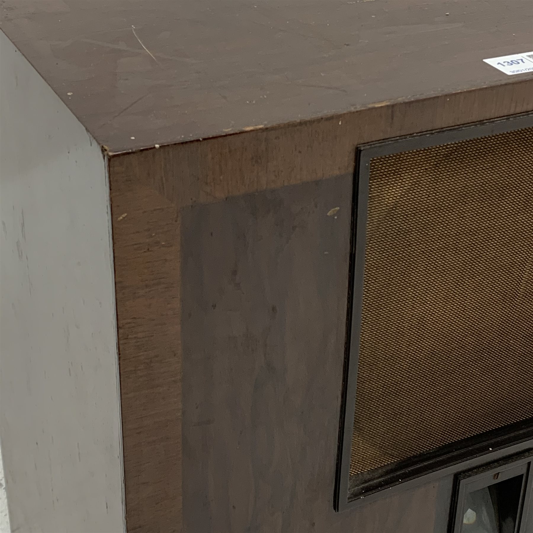 Early 20th century Art Deco radio by 'His Master's Voice', walnut and rosewood cased, W45cm, H49cm, D30cm