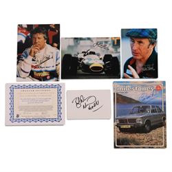 Signed Formula 1 memorabilia, including 1973 Milestones magazine signed to the front cover...