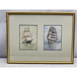 William Minshall Birchall (American 1884-1941): 'The Framing Ship' and 'In the Far East', pair watercolours framed as one signed and titled, each 17cm x 12cm