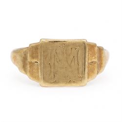 9ct gold signet ring, hallmarked 