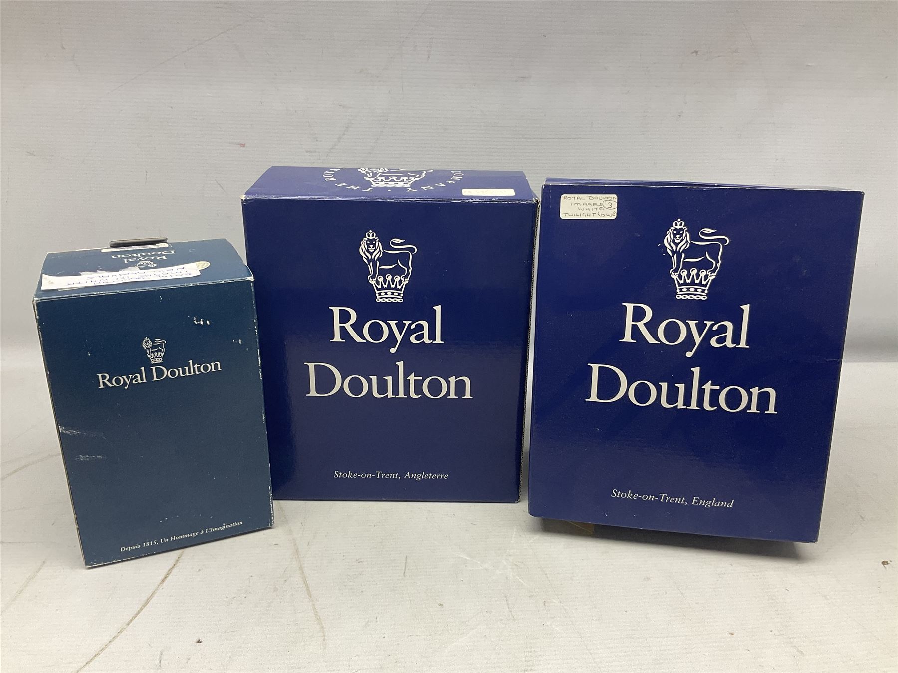 Large collection of Royal Doulton miniature character jugs, to include The Postman D6801, The London 'Bobby' D6762, Old Salt, D6554, Sir Henry Doulton D6703 etc  