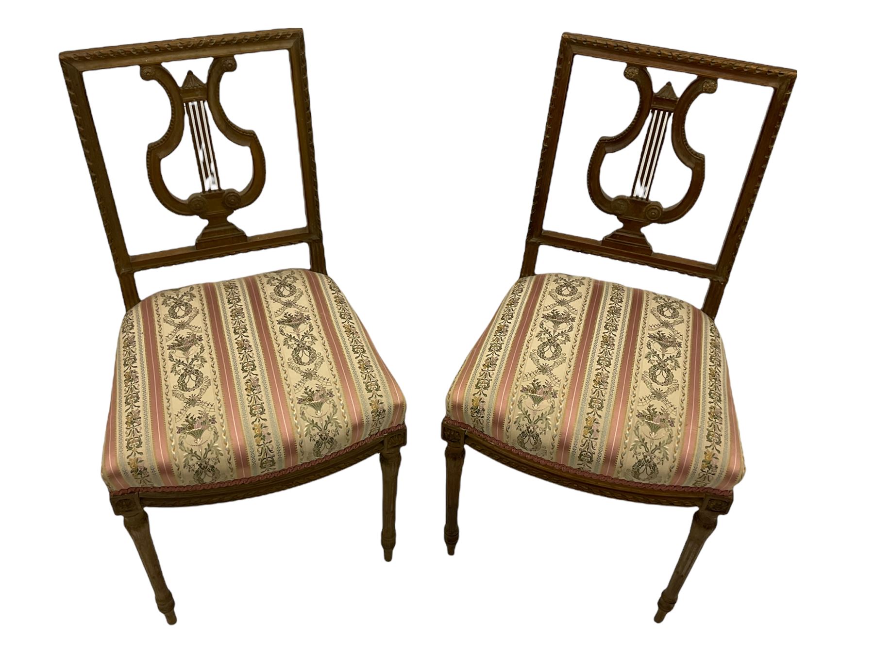 Pair of lyre back bedroom chairs 