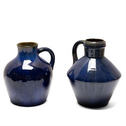 Denby Danesby ware in Electric Blue, including cylindrical vase of tapering form, Chevin jug, pair of graduating bowls etc 