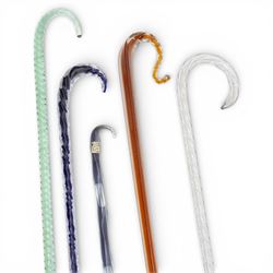 Set of five Victorian walking canes, largest H114cm 