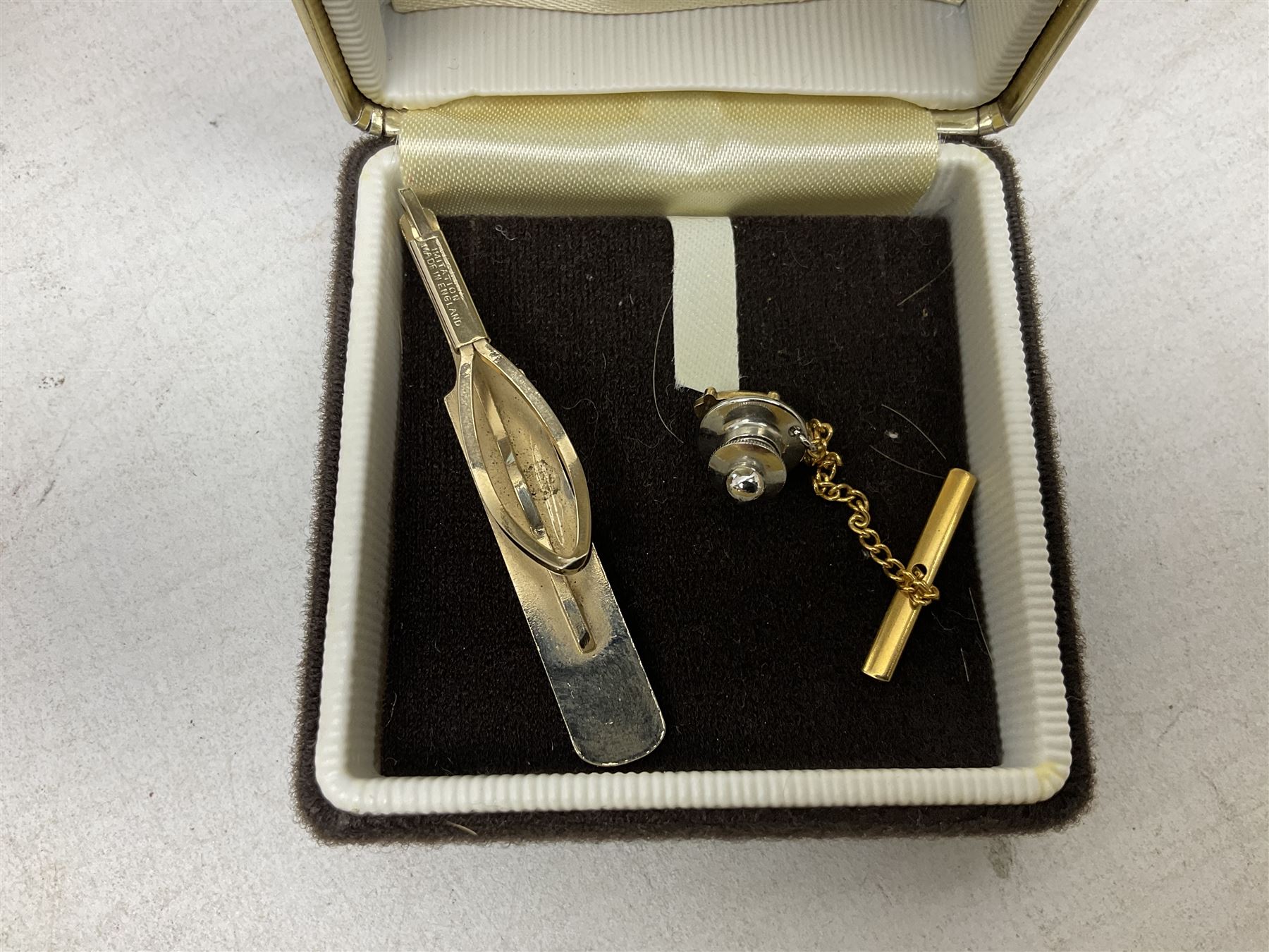 Sondico cricket bat with Yorkshire C.C.C. signatures; framed Lord Taverners v Barclaycard XI programme signed by Colin Milburn, Colin Cowdrey, Roy Kinnear, Nicholas Parsons etc; souvenir Ashes 1994/95 cricket ball; books of cricket interest; tie-pin etc