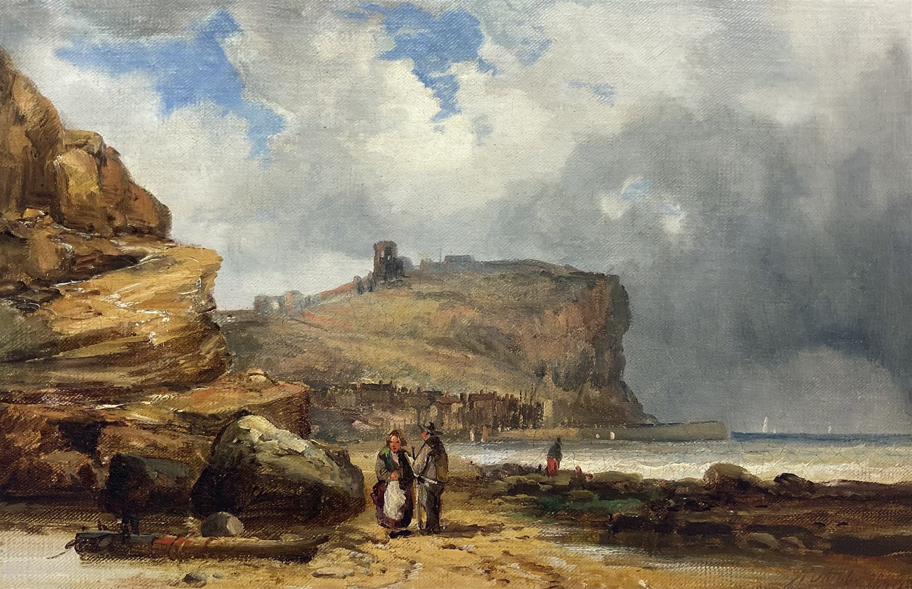 Ralph Reuben Stubbs (British 1824-1879): Scarborough from Cornelian Bay, oil on canvas signed and dated 1858, titled signed and dated on the stretcher 22cm x 33cm (unframed) 
Provenance: private collection, purchased David Duggleby Ltd 3rd March 2014, Lot 200