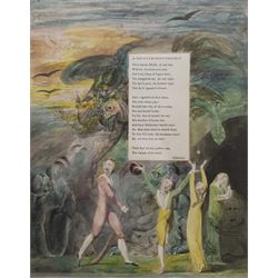 English School (Early 20th century): 'Ode on a Distant Prospect [of Eton College]', typewritten poem surrounded by a hand-coloured print of mythical figures unsigned 40cm x 32cm