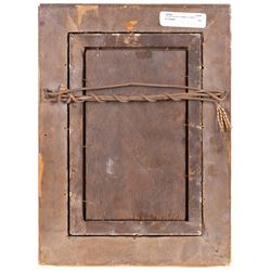 Hugh Berry Scott (British 1854-1940): Old Man Gathering Sticks, oil on panel signed 20cm x 12cm 