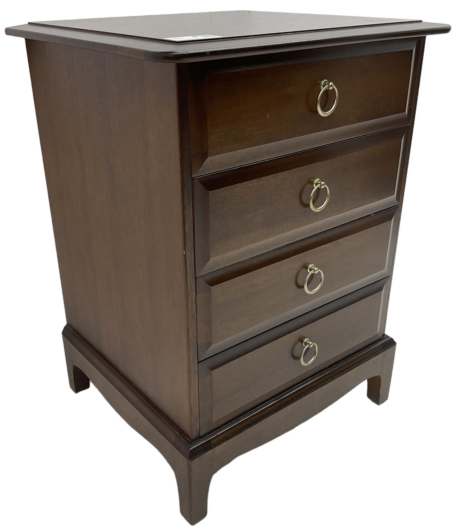 Stag Minstrel - pair of mahogany pedestal chests, fitted with four long drawers