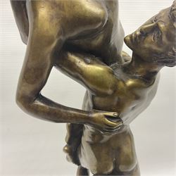 After Giambologna: Abduction of a Sabine Woman, bronze figure, on circular wooden base, H68cm