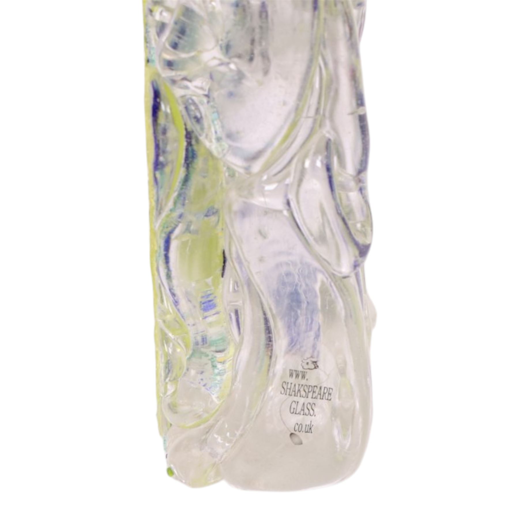 Rectangular clear glass sculpture 'Hanging Tableaux' by Will Shakspeare, H28cm