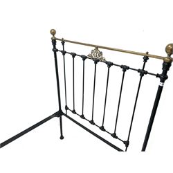 Maples and Co Brass and black painted wrought metal bedstead
