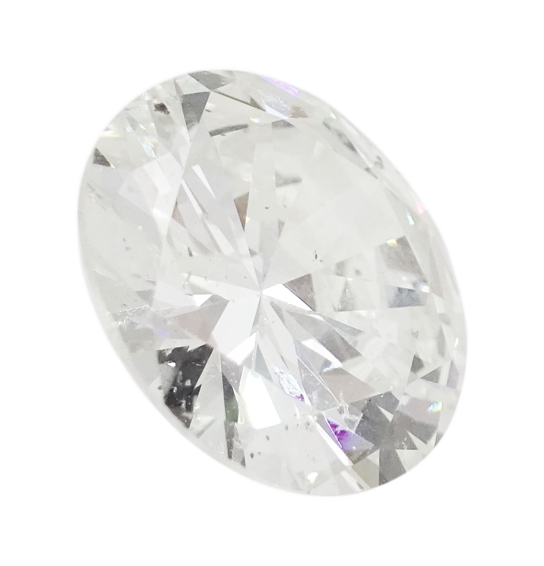 Loose round brilliant cut diamond of 2.49 carat, SI2 clarity, I colour, with World Gemological Institute Certificate 