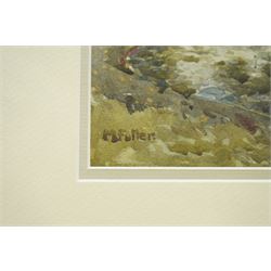M Fuller (British Early 20th century): Lake Landscape, pair watercolours signed 18cm x 26cm (2)