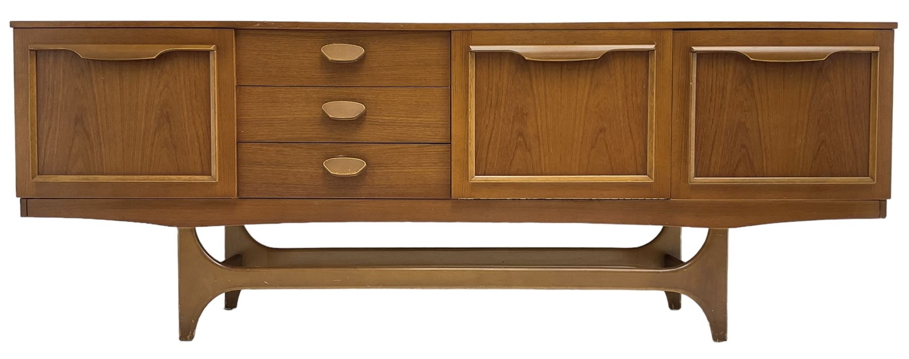 Stateroom by Stonehill - mid-20th century teak sideboard, fitted with single cupboard, double cupboard and three drawers