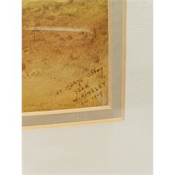 W Ainsley (British early 20th century): 'St Mary's Abbey York', watercolour signed titled and dated August 1909, 35cm x 24cm; together with two reproduction Saxton maps of Yorkshire and Lincolnshire, max 55cm x 74cm (3)