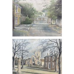 Gordon Slater (British 20th century): 'Welton Village' Lincolnshire, pastel signed and titled 27cm x 37cm; JR Hobson (British 20th century): 'Welton', watercolour signed and dated 1988, titled verso 20cm x 29cm (2)