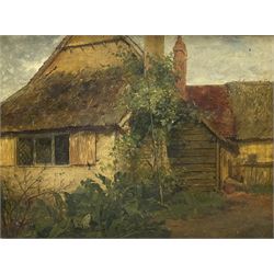 French School (19th century): Country Buildings, oil on panel unsigned 29cm x 39cm