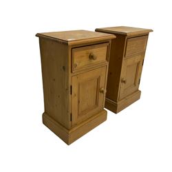 Pair of pine bedside cabinets 