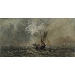 George Weatherill (British 1810-1890): Fishing Boats in a Squall off Whitby, watercolour signed 11cm x 21cm
Provenance: part of an important single owner Weatherill Family collection